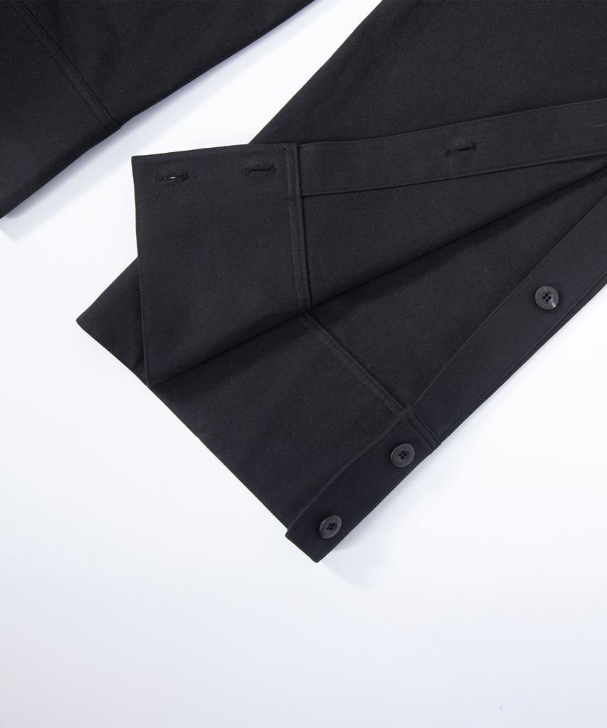 Eichijig Side Placket Cuff Wide Trousers - Black