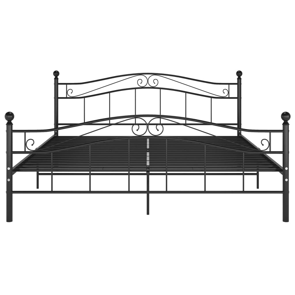 Vidaxl Bed Frame, Black, Metal, 140 X 200 Cm
