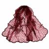 Elegant Embroidered Flower Lace Scarf Lightweight Breathable Mesh Sunscreen Shawl Long Silk Scarf Women