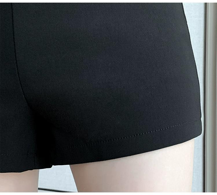 Women's High Waist Black A-Line Summer Shorts - Petite, Tight, Elastic, and Anti-Exposure