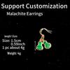 Malachite Gemstone Earrings: Polished Natural Crystal Energy Stones for Women's Jewelry Demagnetizing and Decoration Gift.