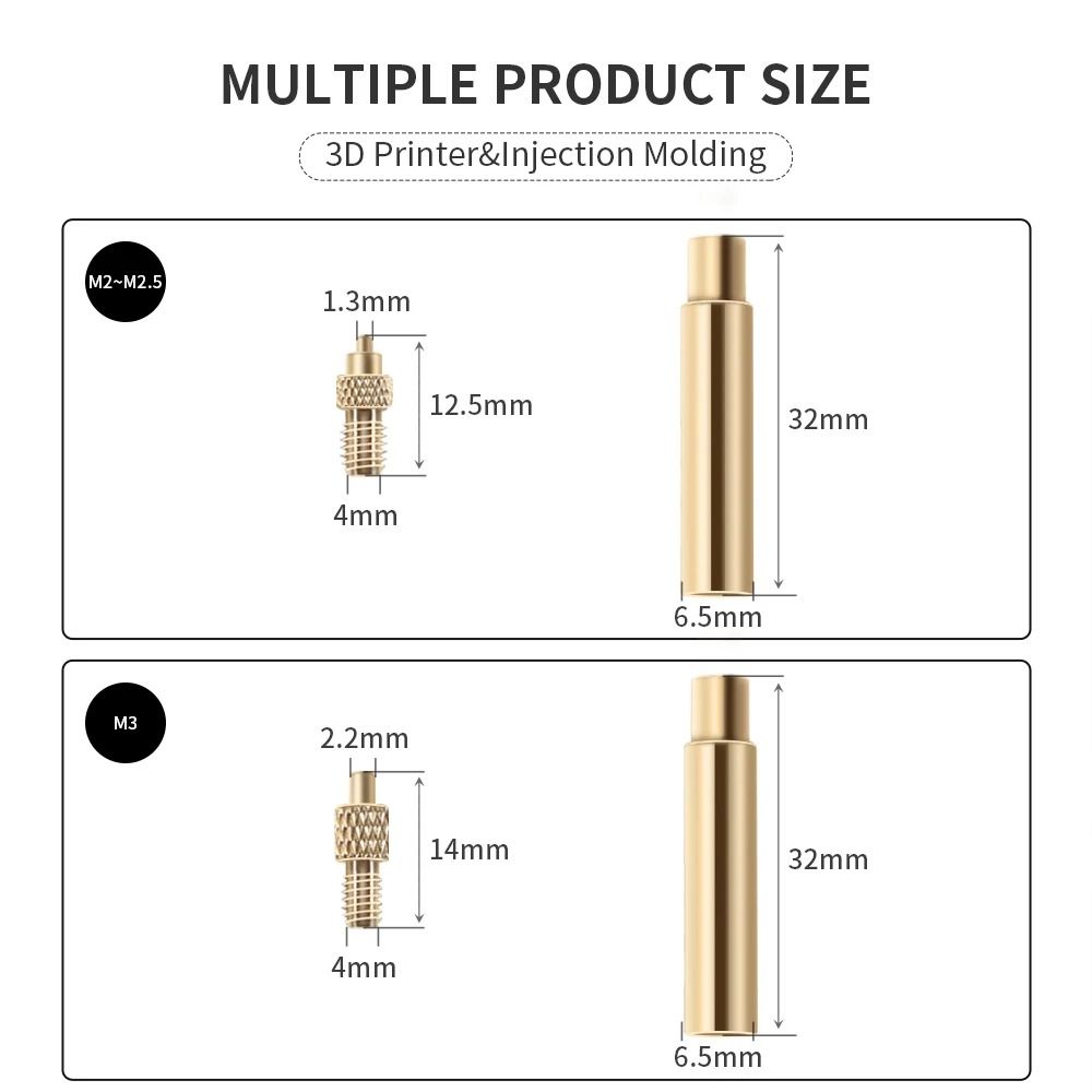 1Set Universal 936 T12 Soldering Iron Tip Brass M2-M8 Heat Insert Nut Tip with Adapter Hot Nut Internal/External Thread Head