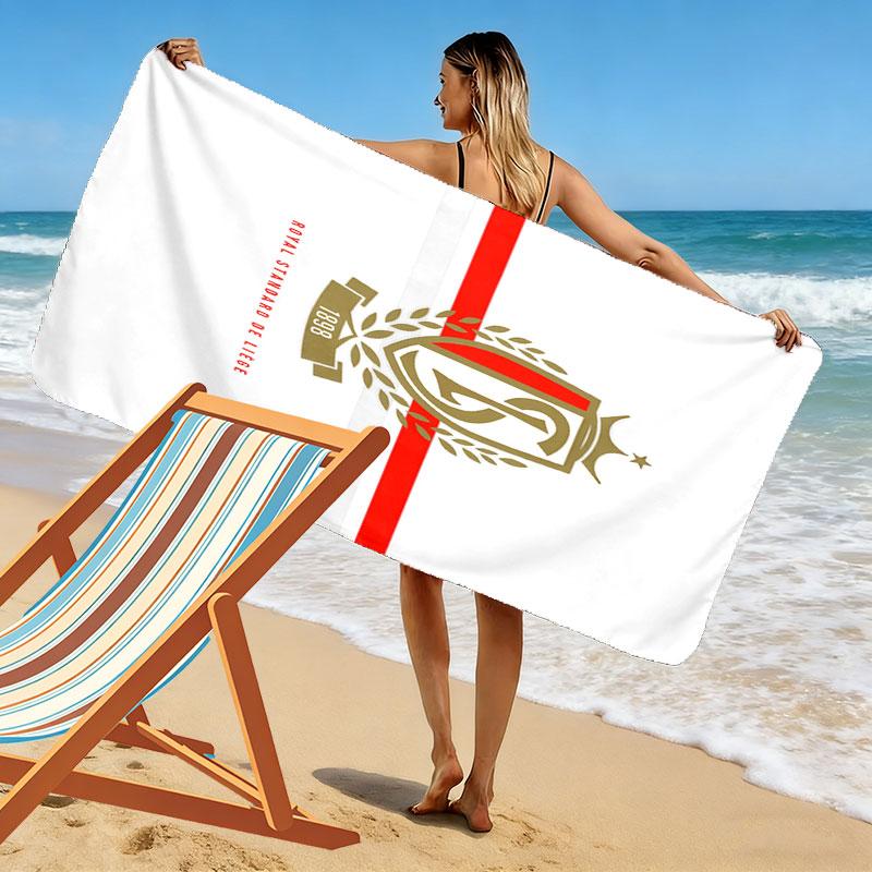 STD Liège Print Beach Towel, Large Soft Quick Dry Towel for Beach Camping Swimming