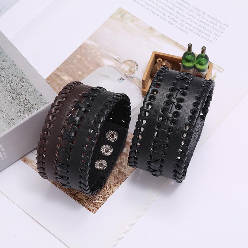 Nuovi Accessori Europei e Americani Braccialetti Punk Gioielli Retrò Intrecciati a Mano