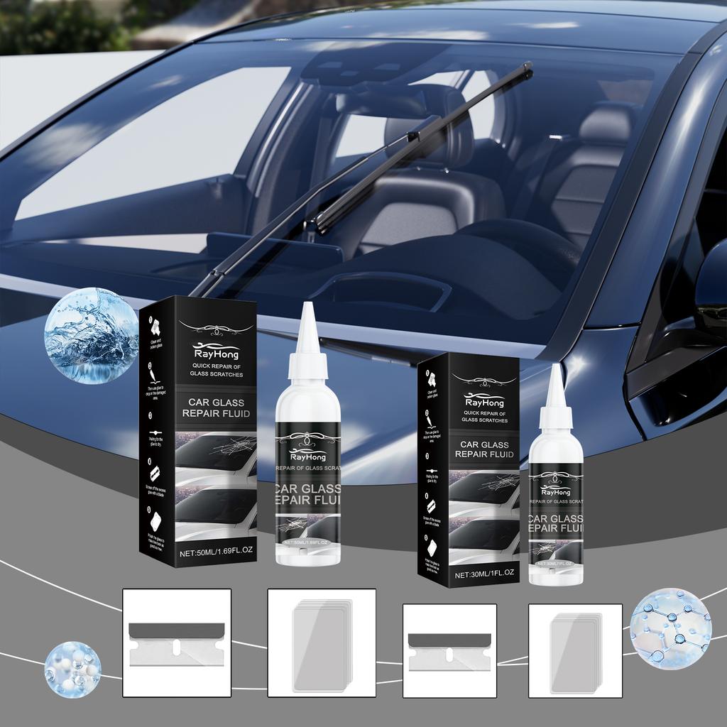 Car Windshield Repair Kit Fixes Cracks Chips Epoxy Resin Professional Tool for Glass Crack Repair Anti Scratch Restoration Set