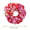 Valentines Wreath Ribbon Home Decor 40cm Artificial Red Wedding Wreath For Indoor Outdoor Bedroom Living Room Office Wedding