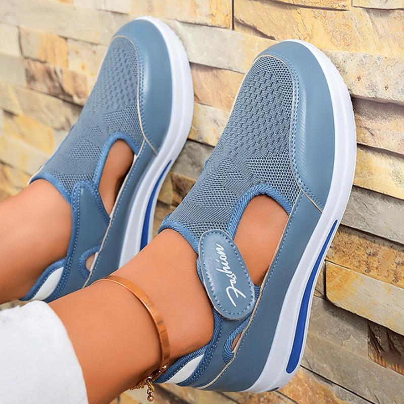 

Designer Women Sneakers Wedge Tennis Shoes Red Blue Canvas Women Casual Shoes Ladies Platform Vulcanized Shoe Hollow Out Shoes 36 синий