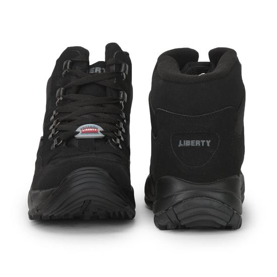 Liberty EVREST-PRM Lacing Safety Shoes for Men | Low Ankle Synthetic Leather Boot | Anti-Skid | Removable Insole | Shock Absorber (6 UK-Black)