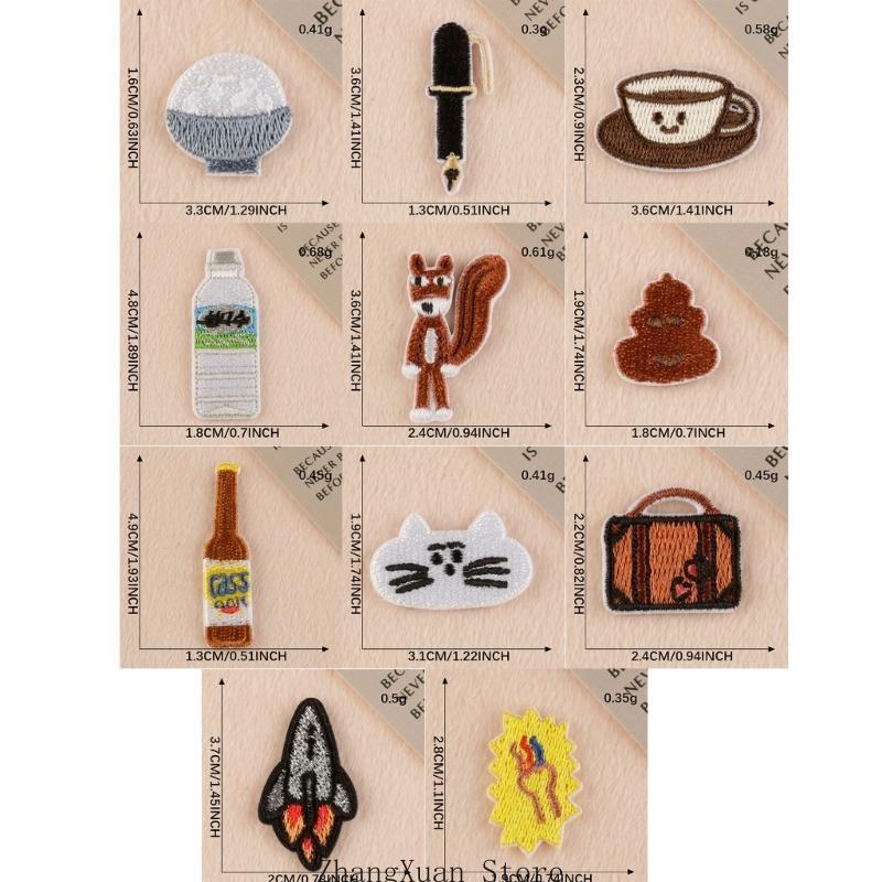 11 Pcs Pen Repair Patches Cartoon Animal Iron on Embroidered Patches Lovely Cats Sewing Patches for Clothes Hat