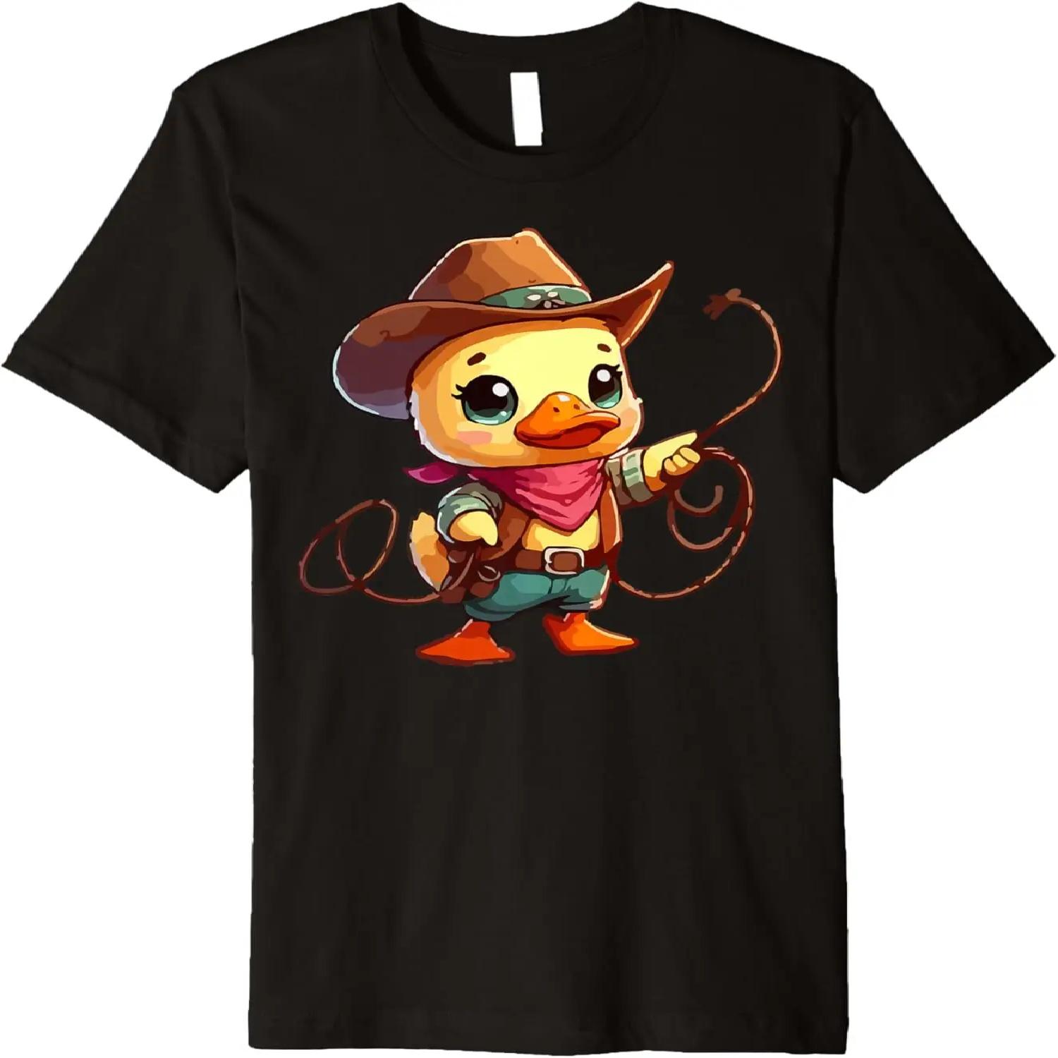 Western Rodeo Cowboy Hat Duck Texas Animals Premium T-Shirt S