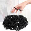 120 Black Hair Ties for Thick and Curly Hair, Strong Hold Ponytail Bands for Women and Men, 4mm Width