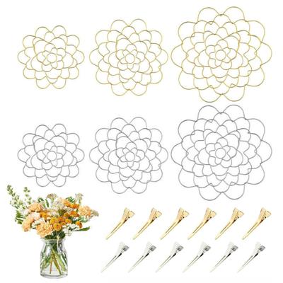 3 Stück Edelstahl Spiralstielhalter mit Clip Vaseneinsatz Blumensteckigel