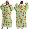 Autumn and winter sports and leisure warm TV blanket senior women's plush comfortable soft bathrobe warm fluffy robe