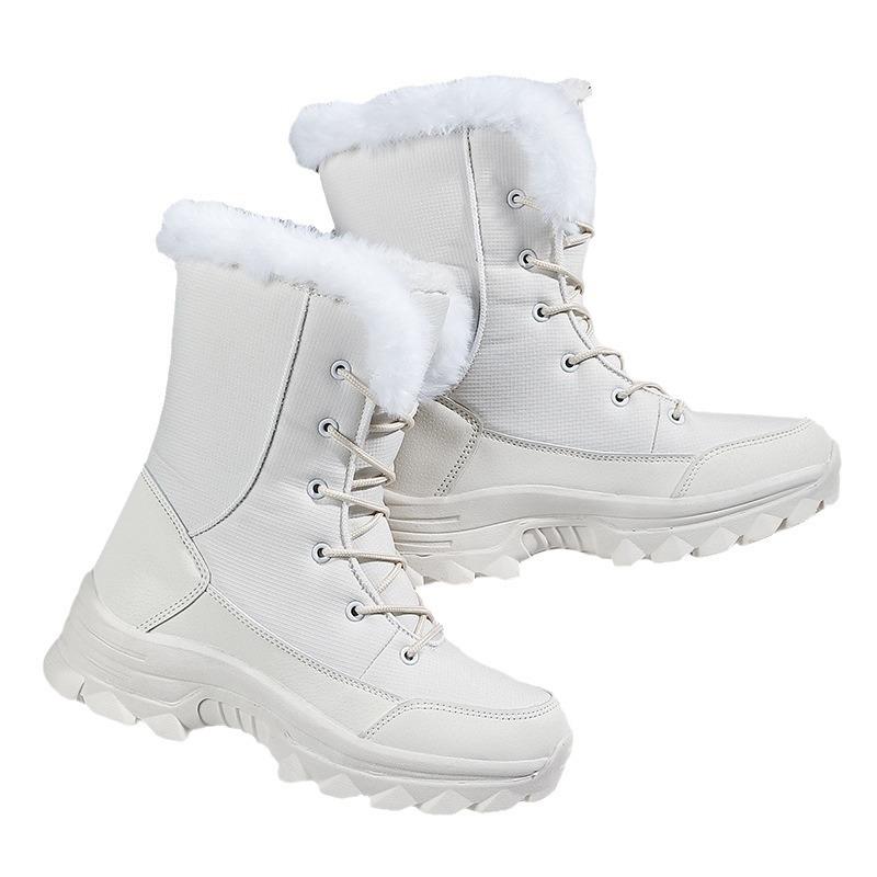 Winter Velvet Thickened Cold-proof Snow Boots Women's Warm Leggings High-top Cotton Shoes Versatile Large Cotton Non-slip Boots