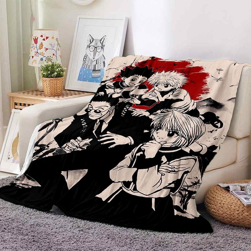 HXH Hunter X Hunter GON FREECSS Killua Zoldyck Cartoon Anime Flannel Blanket,Soft Throw Blanket for Home Bedroom Bed Sofa Gift