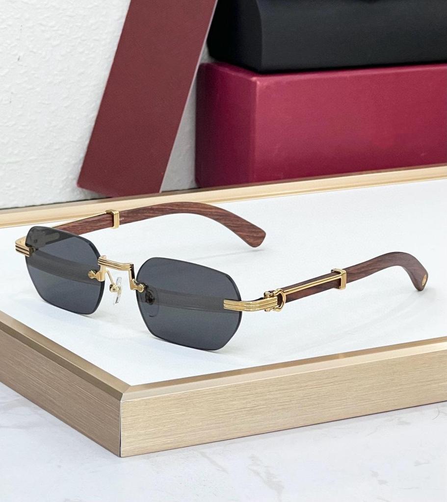 Kajia Wooden Frameless Polygonal Fashion Sunglasses Anti-UV CT0362S