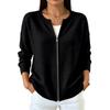 Cardigan a Maglia da Donna Casual con Zip Intera per l'Uso Quotidiano