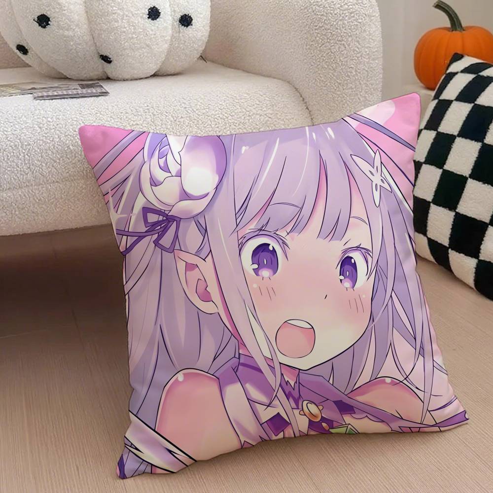 ReLife Different World Zero Rem Pillow Case Anti-dustmite Pillowcase Invisible Zipper Silky Short Plush Sofa Cushion Cover