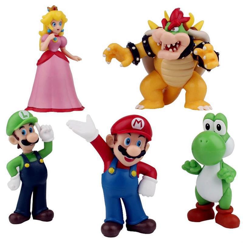 

5-18Pcs/Set Super Mario Bros Pvc Action Figure Toys Dolls Model Set Luigi Yoshi Donkey Kong Mushroom Holiday Gifts (As shown-3330)-