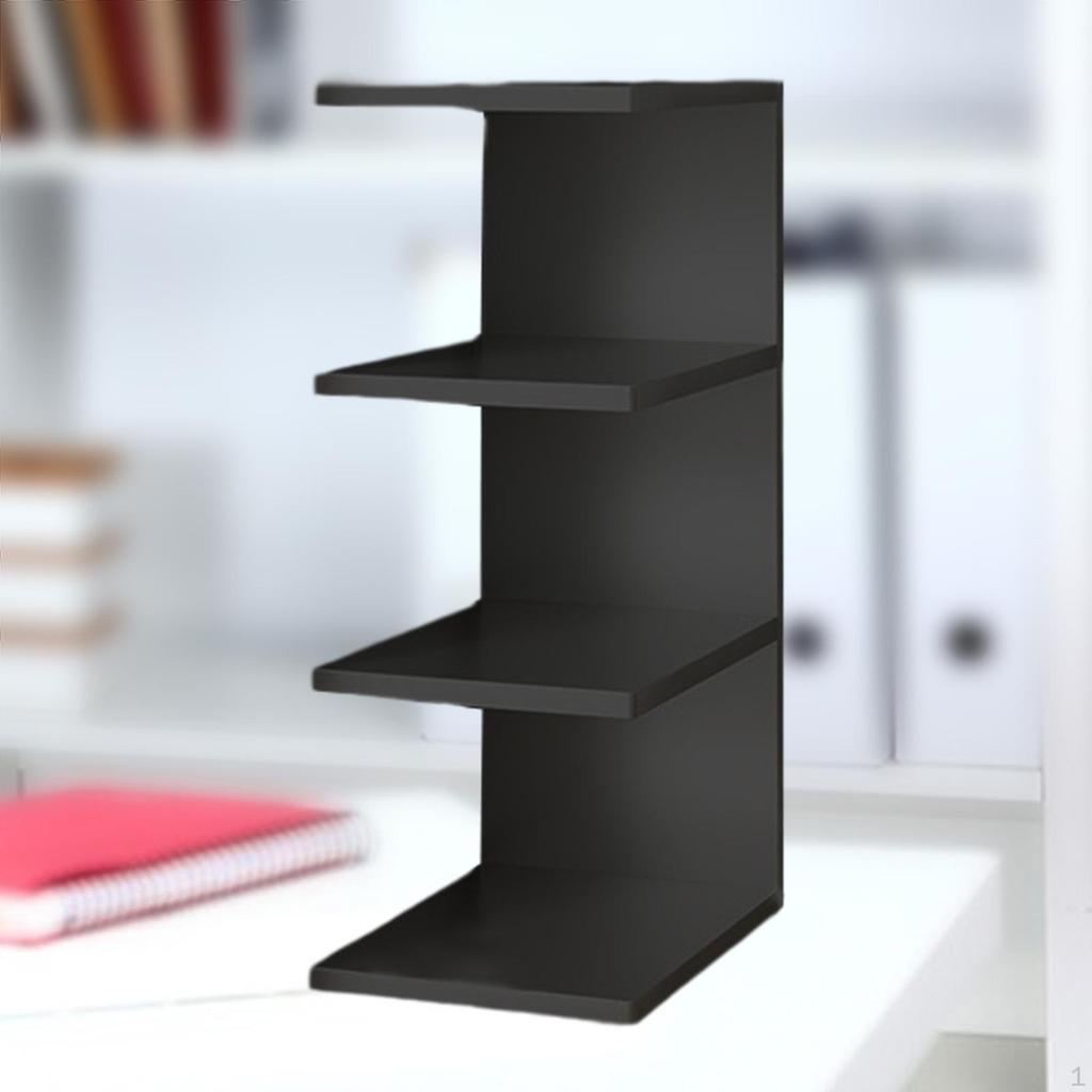 3 Tier Desk Bookshelf, Corner Book Organizer, Office Display Stand, for Bedroom
