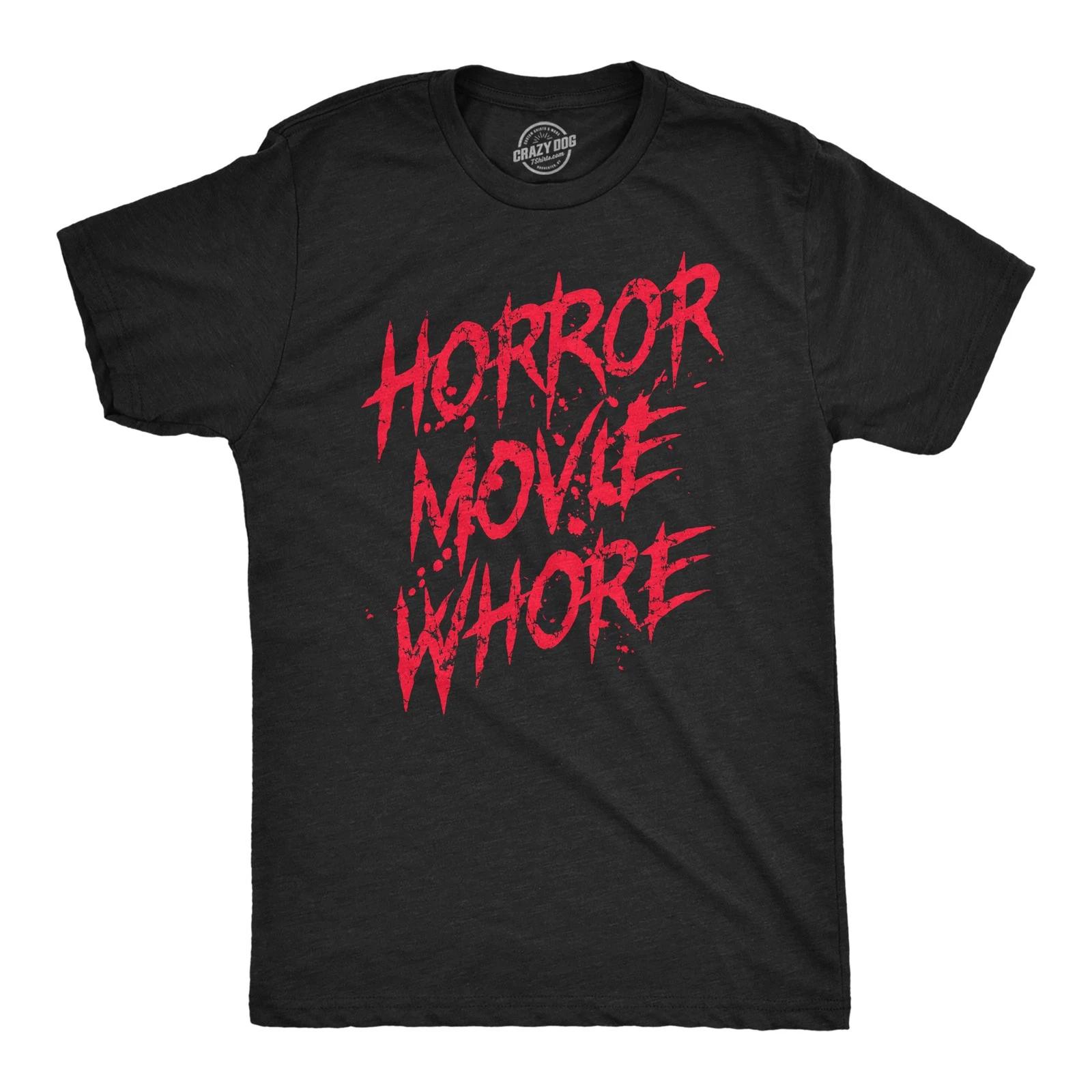 Mens Horror Movie Whore T Shirt Funny Sarcastic Scary Movie Graphic Halloween M
