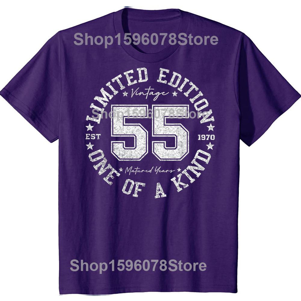 55th 55 Years Old Birthday Adult T Shirts Cotton Streetwear Short Sleeve Gifts Mens Clothing Casual Loose Oversized T Shirt
