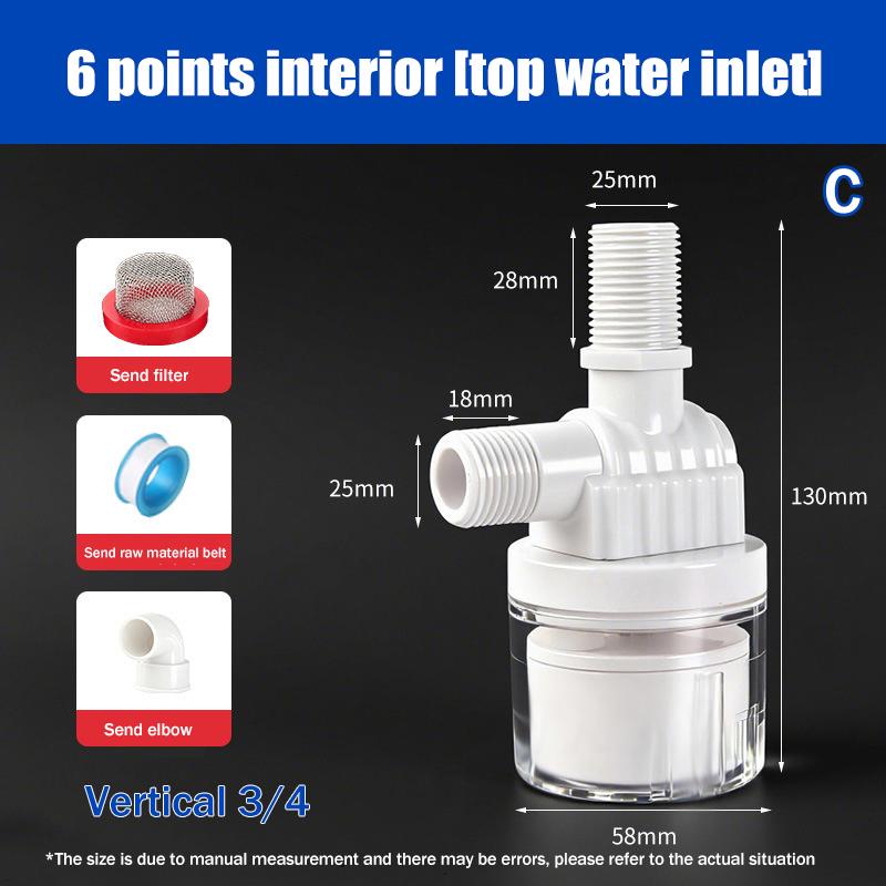 Torre valvola di controllo automatico del livello dell'acqua da 1/2" 3/4" con sfera galleggiante installata all'interno del serbatoio, ingresso e uscita senza spina.