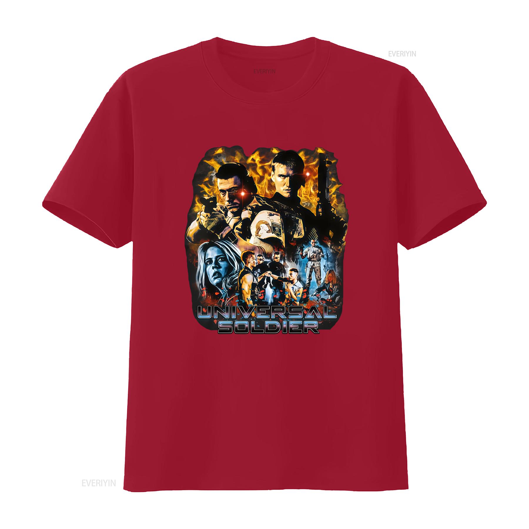 

Universal Soldier Movie Character Print T Shirt for Men Action Packed Design vintage Washed homme Stretched Breathable graphic S