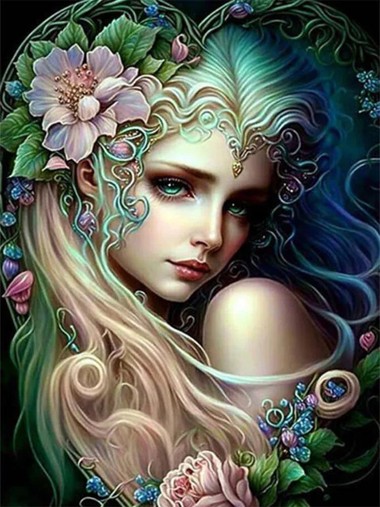 Dream Woman Diamond Art Girl Fairy 5D Full Round New 2023 Diamond Painting Portrait Painting Children's Hobbies