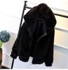 Women's Petite Thickened Hooded Fluffy Jacket, Double-Sided Plush, Short Autumn/Winter 2025