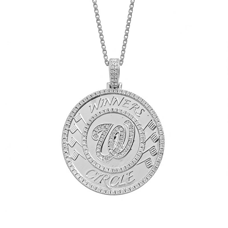 W Letter Hip Hop Pendant Necklace with Zircon – Trendy Unisex Jewelry Accessory