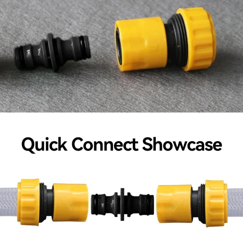 Pack of 10 Quick Connection Hose Couplings 1/2Inch Leakproof Double Sided Connectors Accessory for Garden Faucet