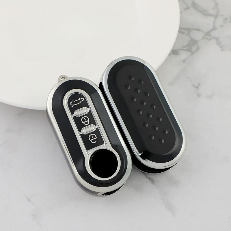 For Fiat Ducato 500 500L Panda Grande Punto Lancia Musa Key Case Cover Auto Shell Fob Keychain Protector Car Accessories