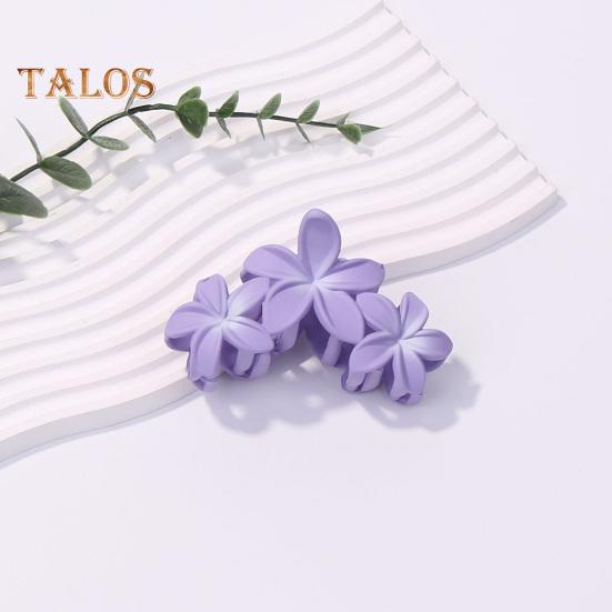 Women Plastic Hair Claw Flower Shape Candy Color Hair Clip Anti-slip Design Strong Grip Hair Claw Back Head Hair Clip Headwear