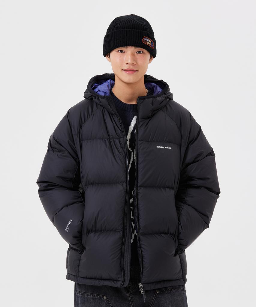 Wacky Willy Pertex Ripstop Hooded Down Jumper Black
