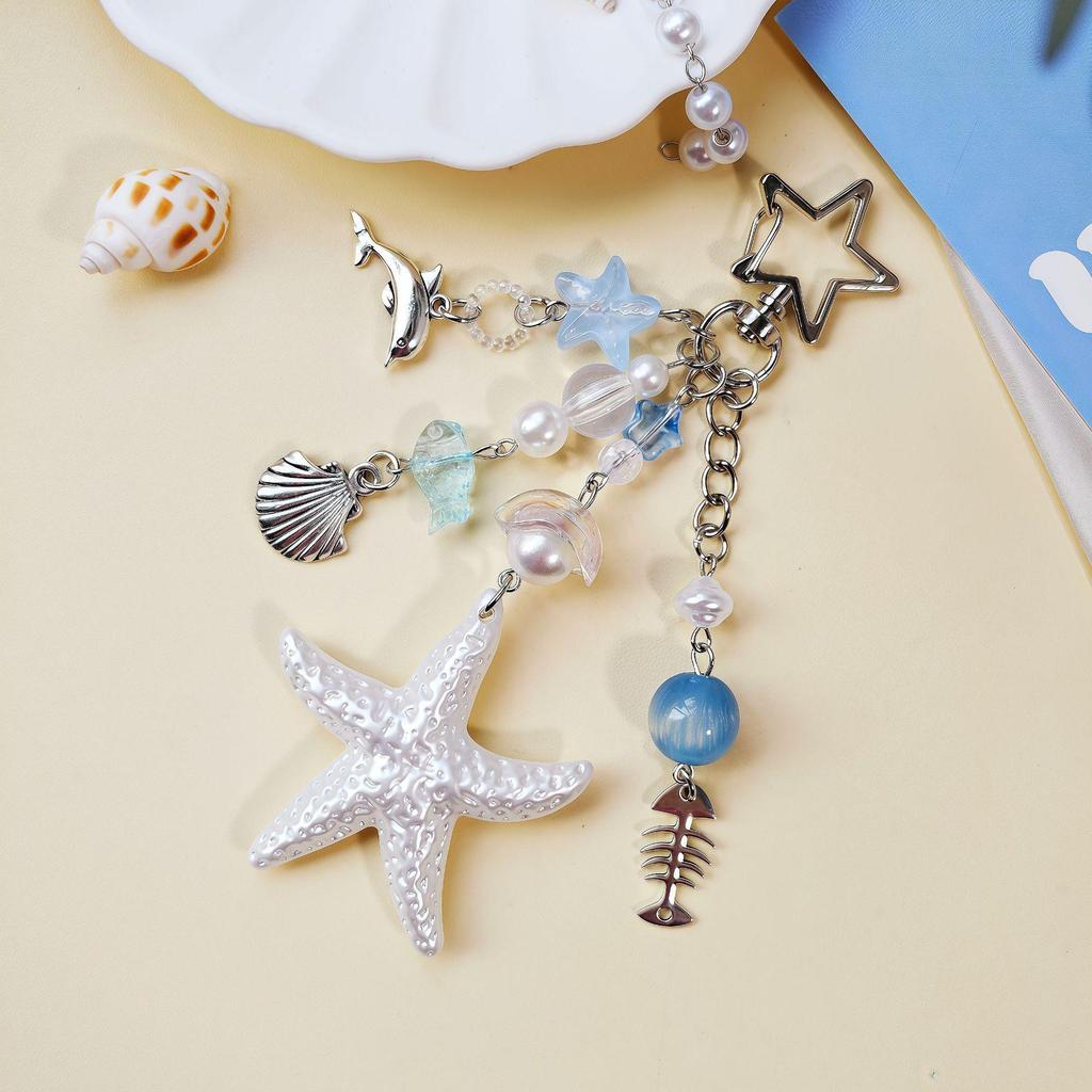 American Style Y2K Ocean Series Keychain: Star Buckle Pendant, Phone Strap, Bag Charm & DIY Ornament