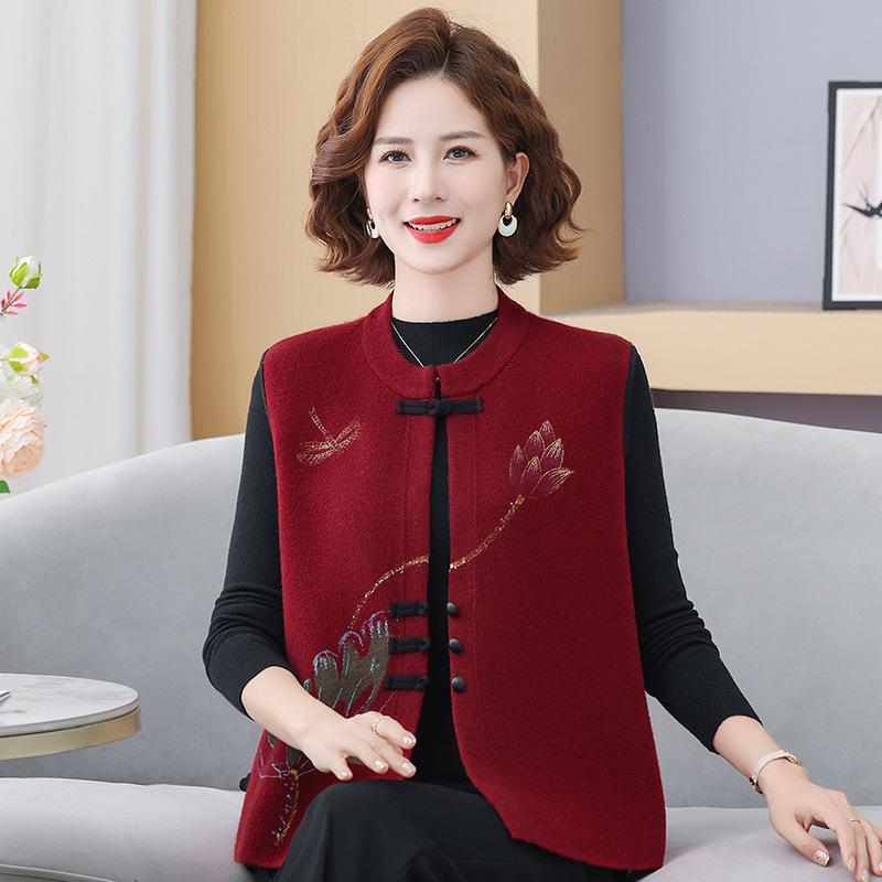 2026 Spring Women s Embroidered Shawl Vest - New Chinese Style 2XL