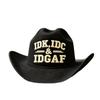 European and American printed jazz hat IDK. IDC & IDGAF printed outdoor top hat made old curved brim hat sun hat
