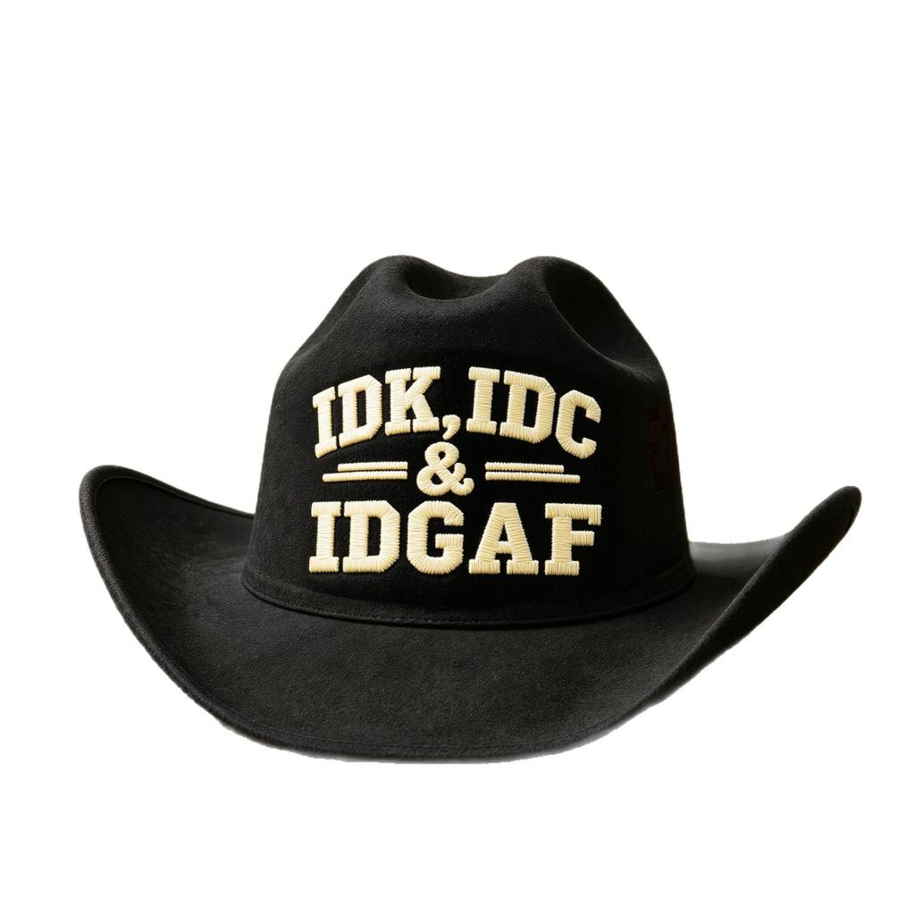 European and American printed jazz hat IDK. IDC & IDGAF printed outdoor top hat made old curved brim hat sun hat