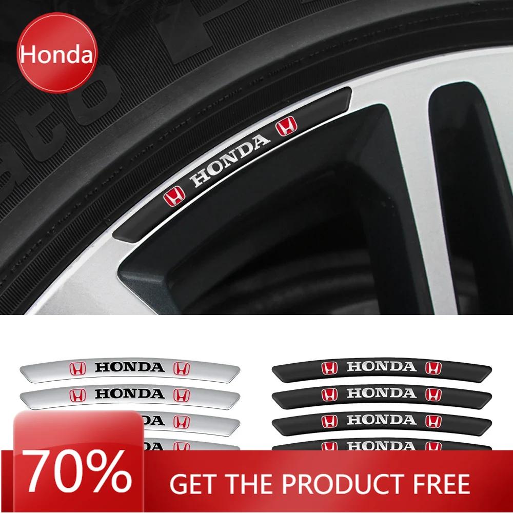 

Car Hot 2025 4Pcs Car Wheel Hub Aluminium Alloy Decoration Stickers For Honda Civci CRV Accord Mugen Prelude FIT City CRZ CRX Ja коричневый