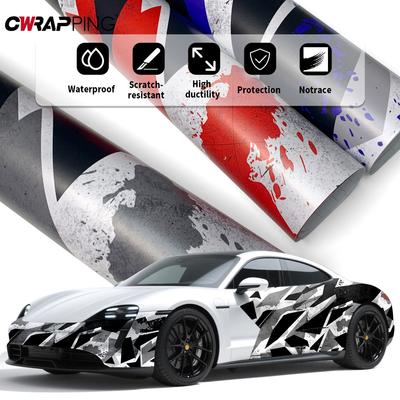 Car Wrap Film Geometric Camo Automotive Vinyl for Car Decal PVC Auto Body Films Motorcycle Adhesive Vinyl Sticker Covering Foil