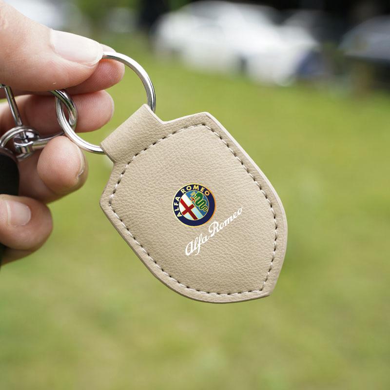 2026 Horký Kožený Klíčenka na Klíče do Auta Alfa Romeo Logo Styling Kroužky na Klíče Auto Příslušenství Pro Alfa Romeo 4C 159 166 Mito 147 8C GT S