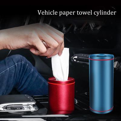 Suporte criativo para caixa de lenços de carro, porta-copos de liga de alumínio fosco, porta-toalhas de papel, interior do automóvel