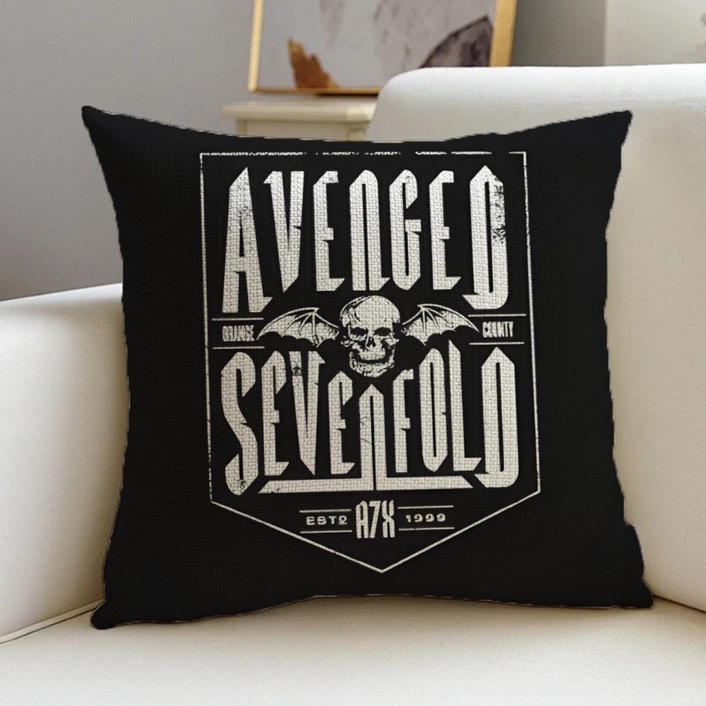 Cushion Cover Cushion Cover Pillowcase, Anti-Mite Invisible Zipper, Linen Sofa Cushion A-Avenged S-Sevenfold