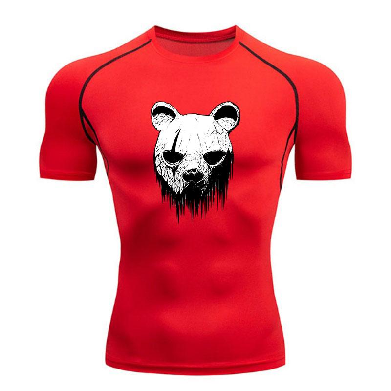 Men's Compression Athletic T-Shirt, Cool Graphic Panda Print