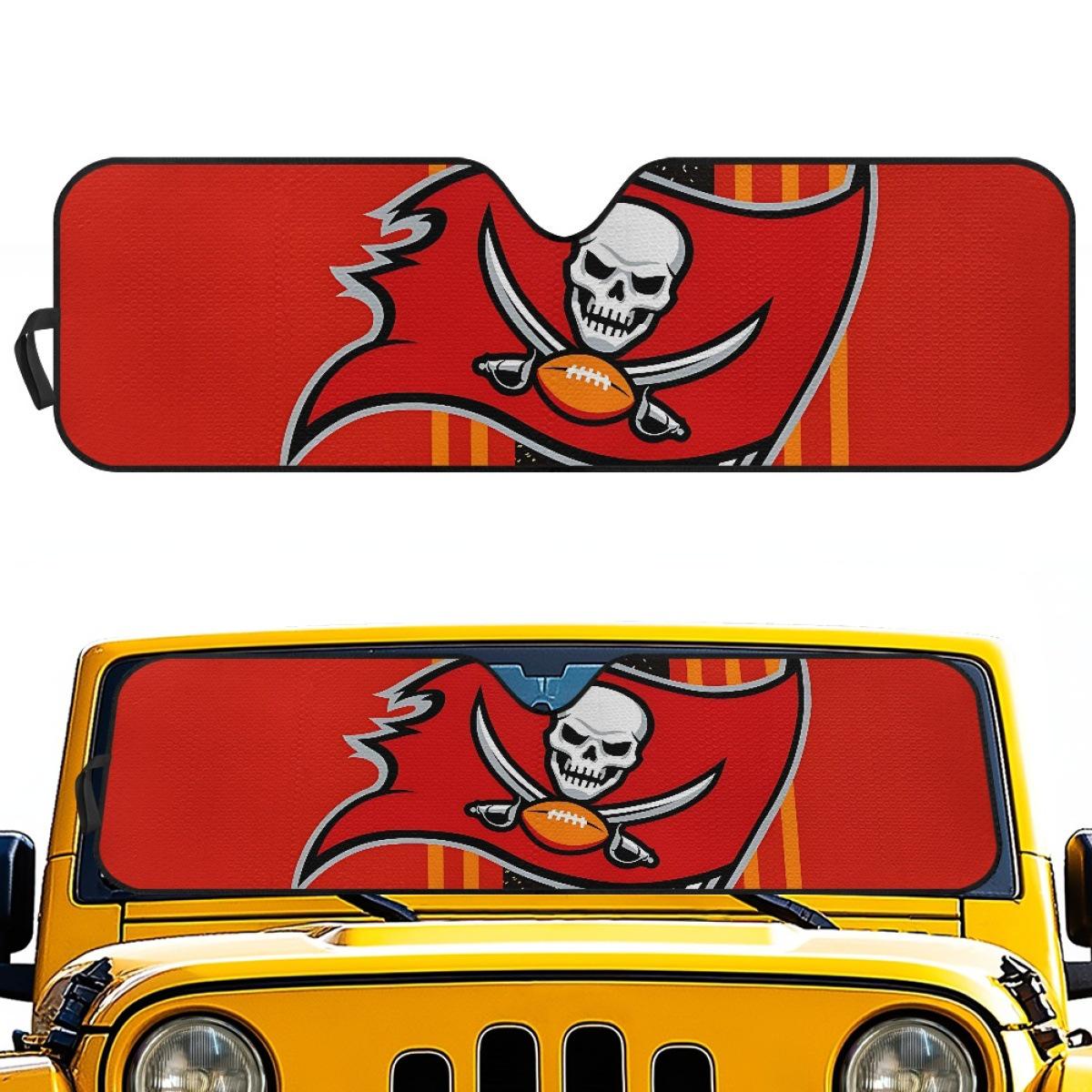 Tampa Bay Buccaneers SUV Sunshade - Blackout Heat Insulation Aluminum Foil