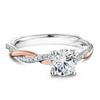 Fashion Ol Ring Women's Two Color  Set Round Zircon Engagement Ring