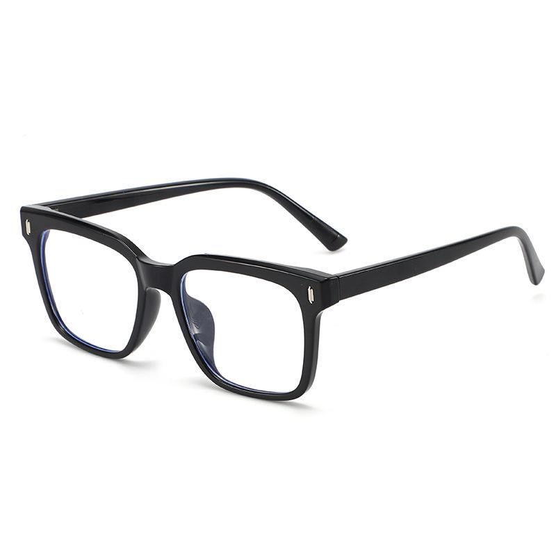 Men's Classic Thick TR Square Glasses Frame with Anti-Blue Light and Prescription Lenses Compatibility