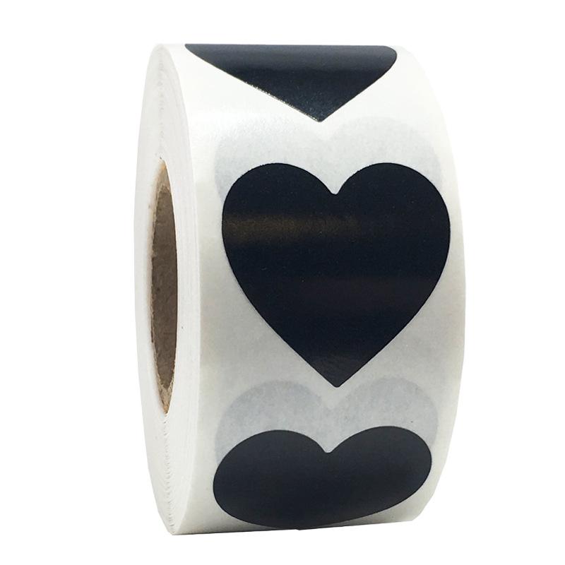 Valentine s Day Heart Stickers Roll - Heart-Shaped Wedding Gift Sealing Stickers, Adhesive and Round. Hot Selling! чёрный