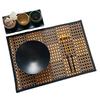 Bamboo Woven Placemat Retangle Shape Thickened Heat-Resistant Oil-Resistant Non-Slip Parties Weddings Banquets